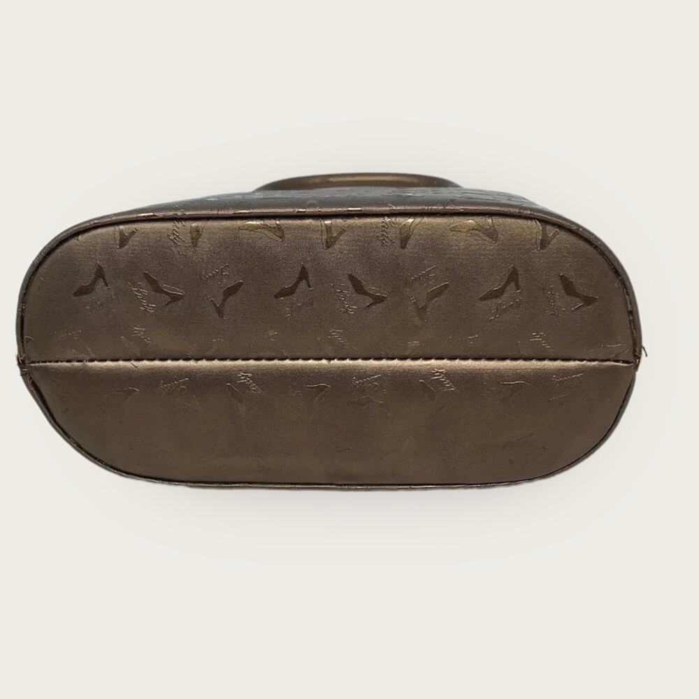 Vintage Shoe Lady Print Crossbody or Clutch Mini Purse Embossed Bronze - Picture 8 of 9